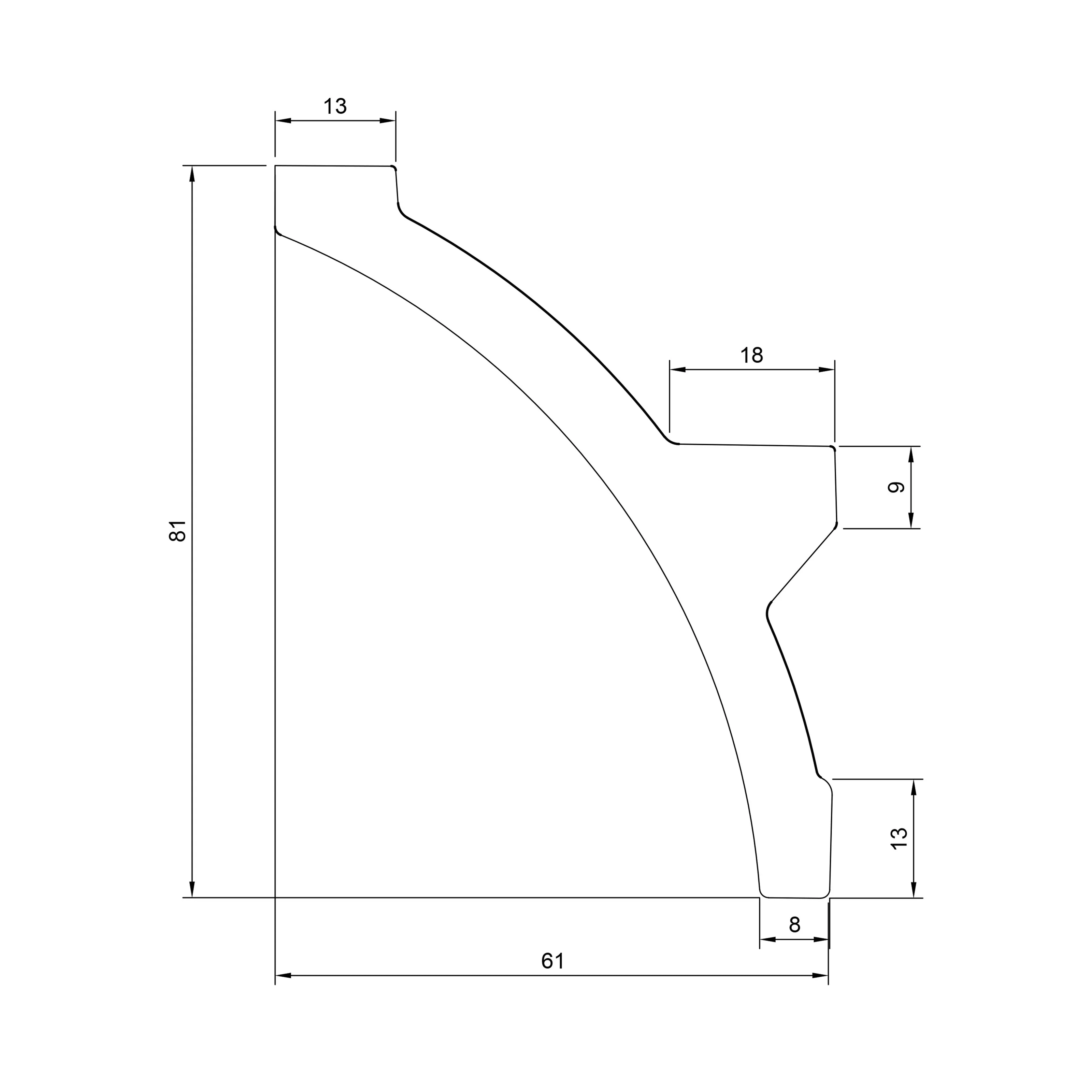 100ml di CORNICE A SOFFITTO con predisposizione LED 60x80x2000mm in POLIMERI - Polistrutturato