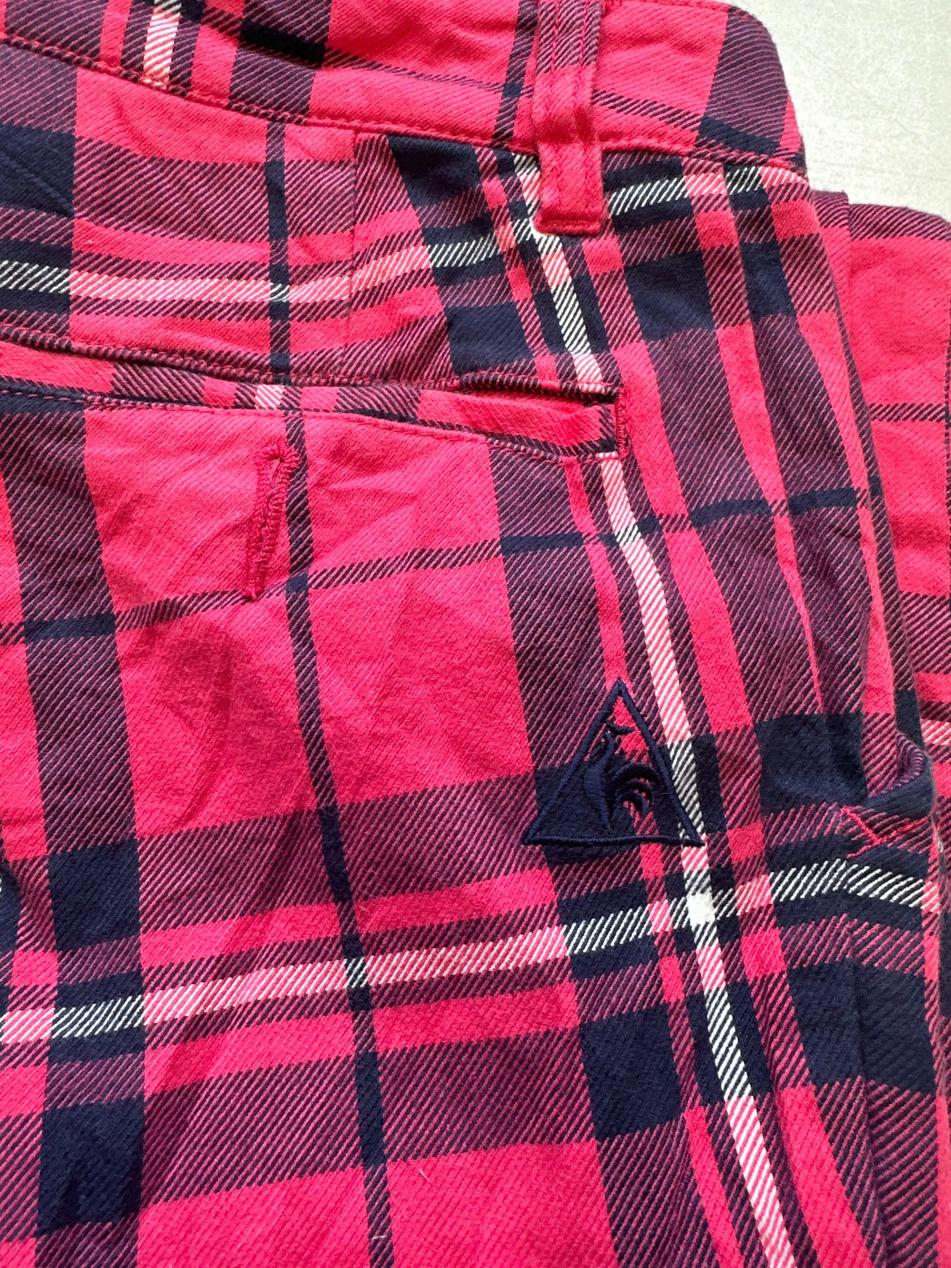 2000's pink checkered trousers