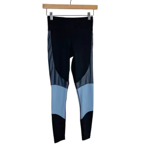 ALALA Black/Pewter/Light Blue Color Block Leggings- Size XS (Inseam 26”)