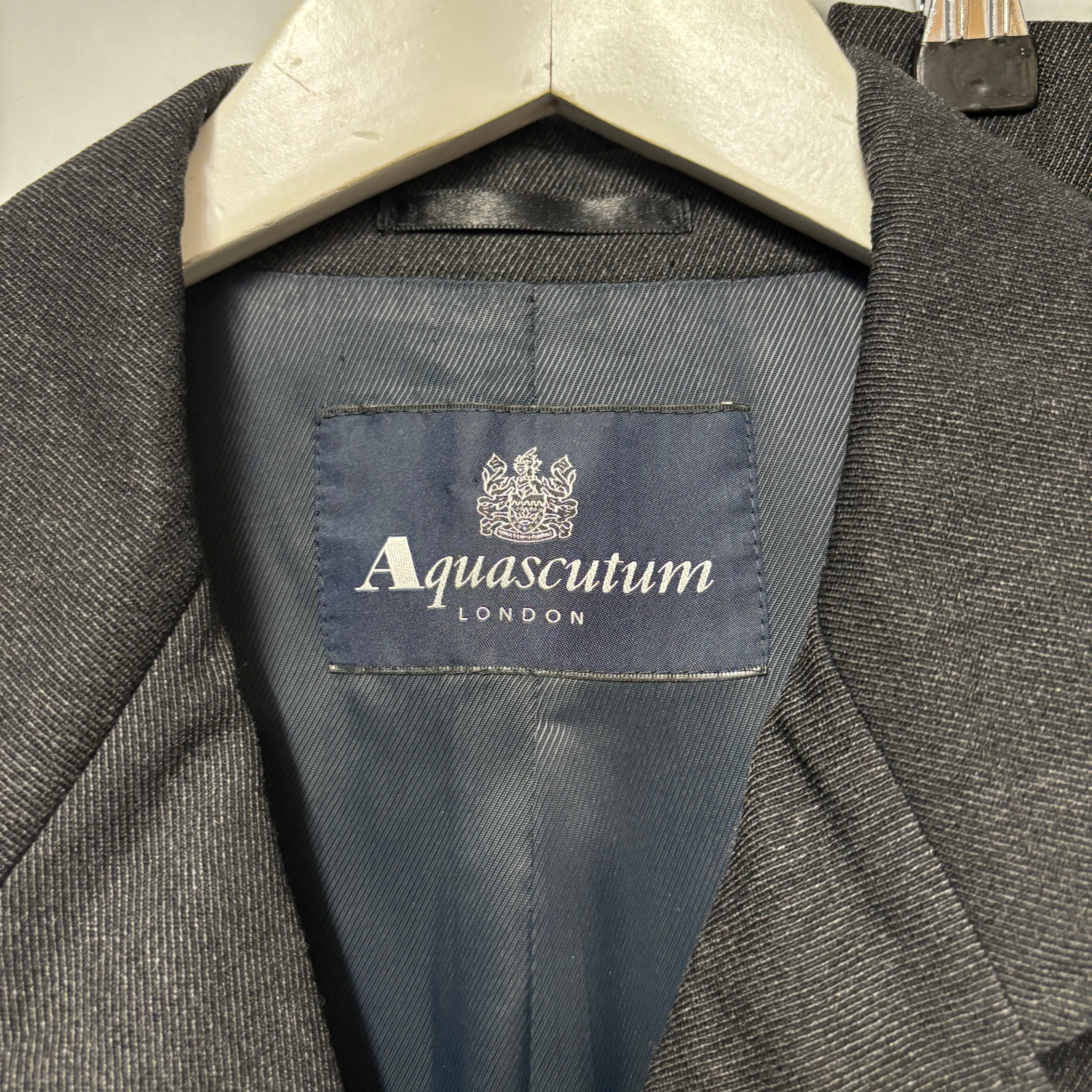 Aquascutum Grey Wool Skirt Suit 10/12