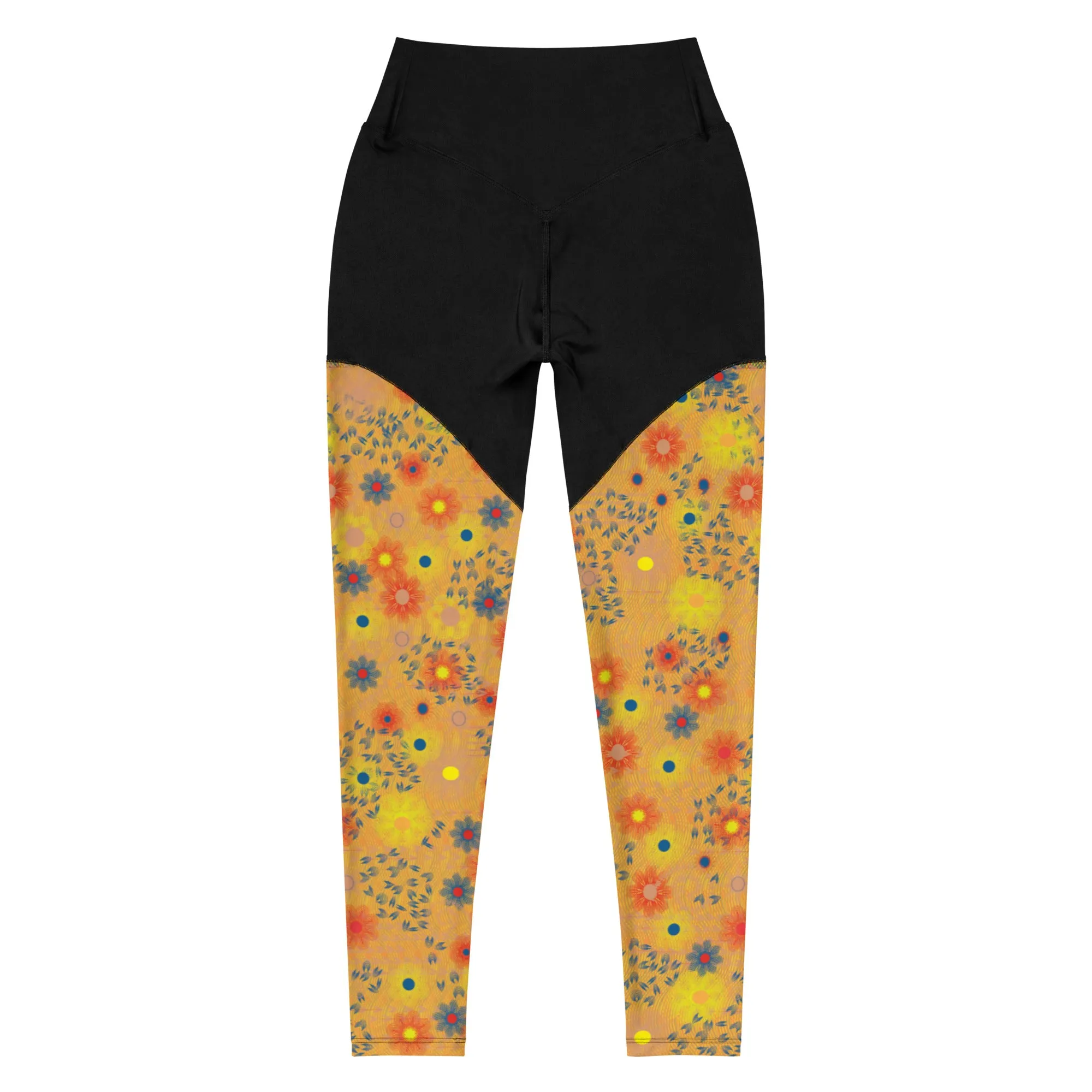 Arc Series- Arc Floral yellow Sports Leggings