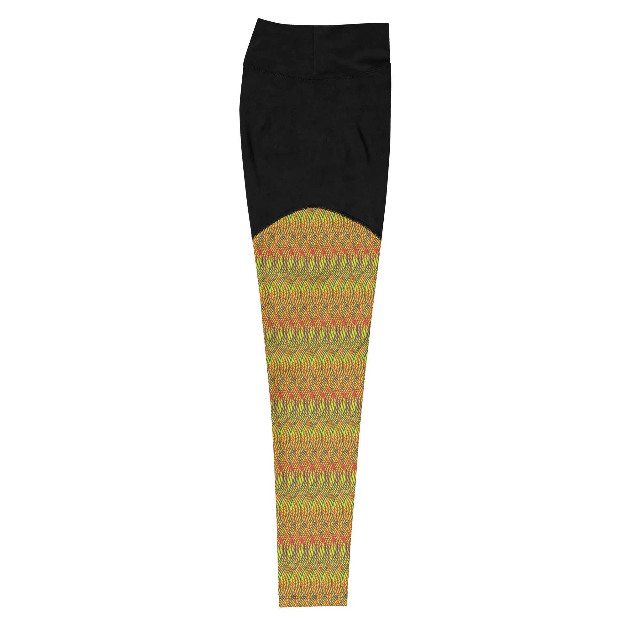 Arc Series- Spiral Graphic Orange and Yellow Sports Leggings