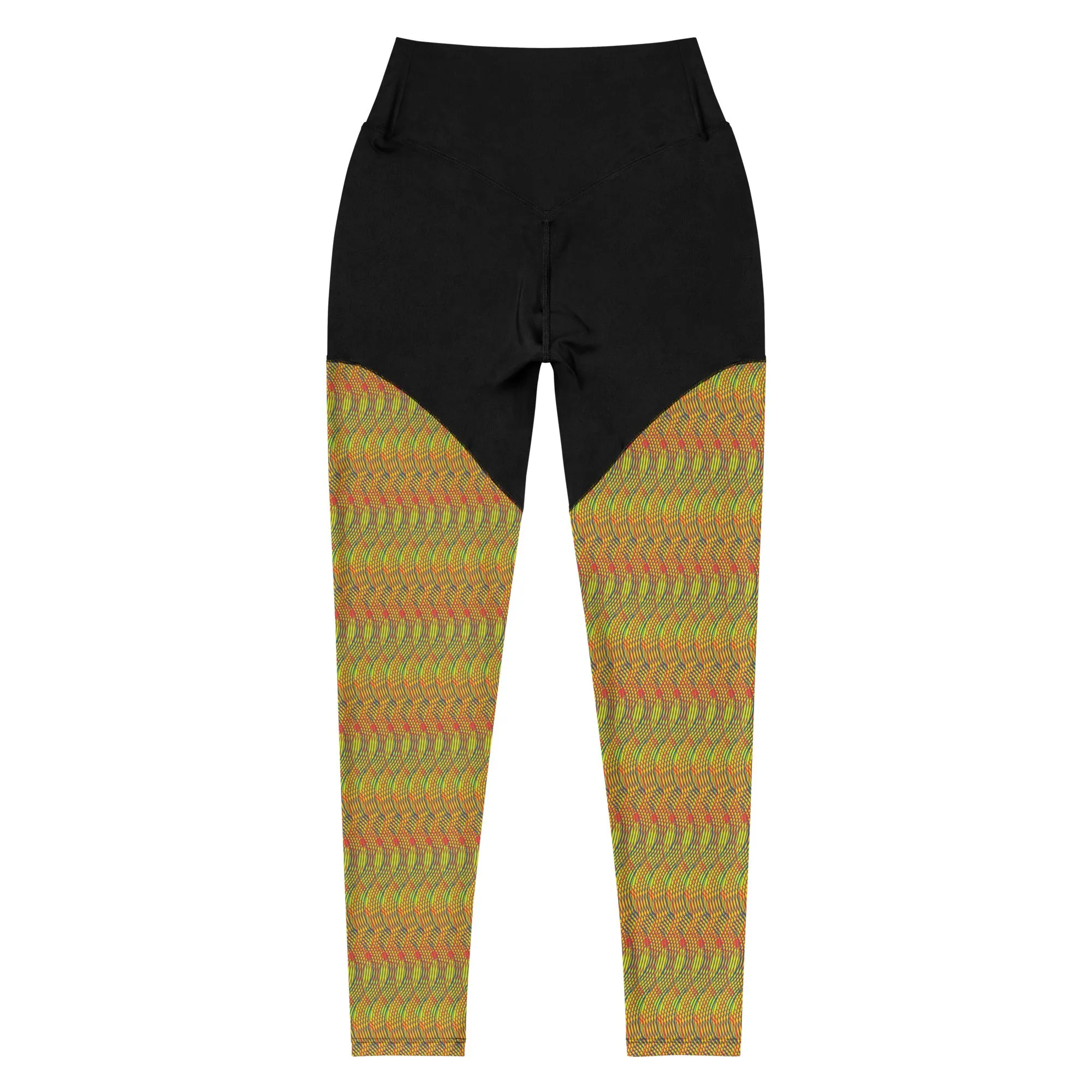 Arc Series- Spiral Graphic Orange and Yellow Sports Leggings