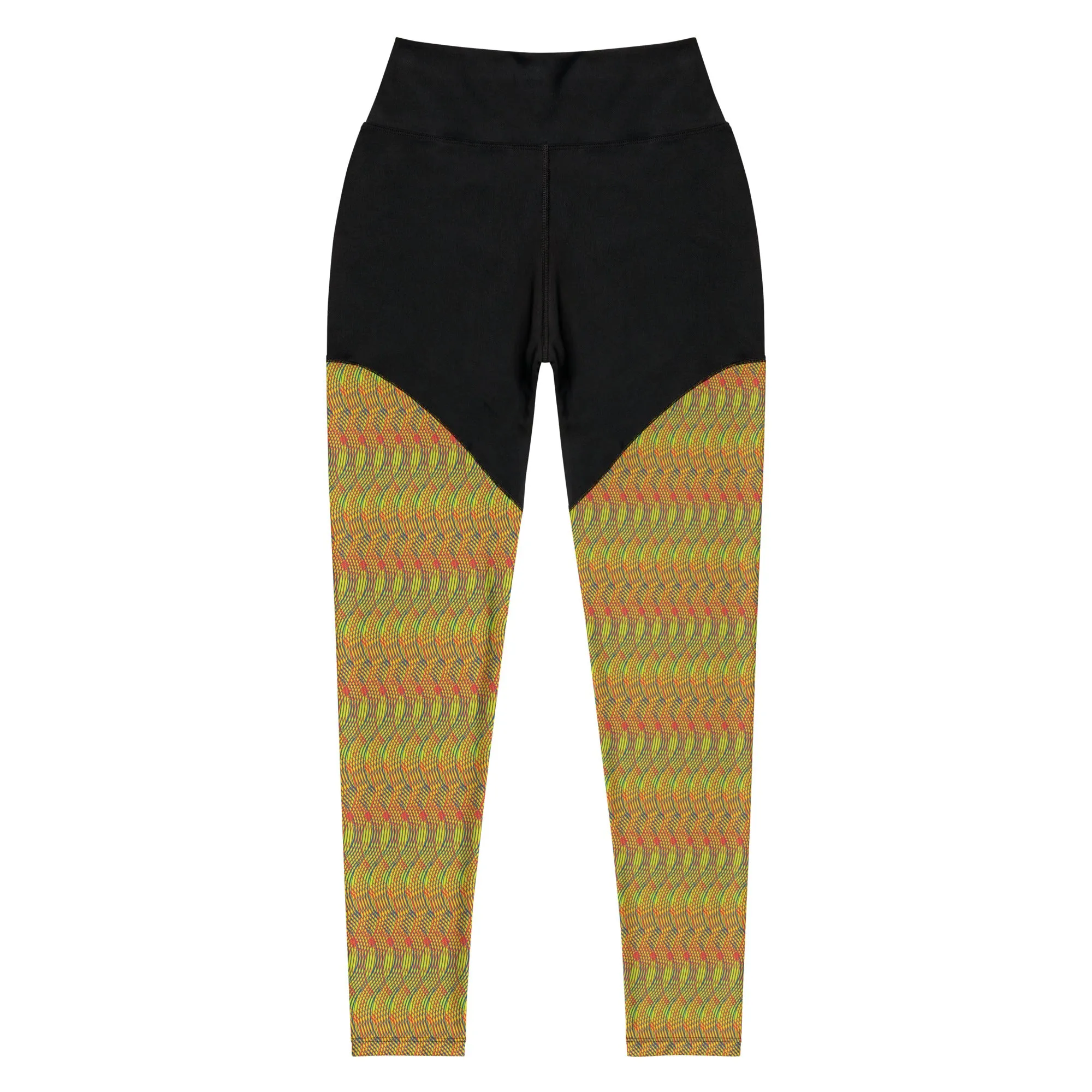 Arc Series- Spiral Graphic Orange and Yellow Sports Leggings