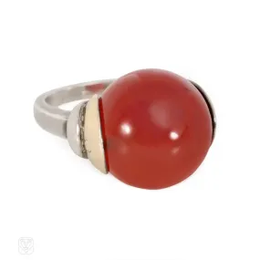 Art Deco carnelian ring, Sasportas