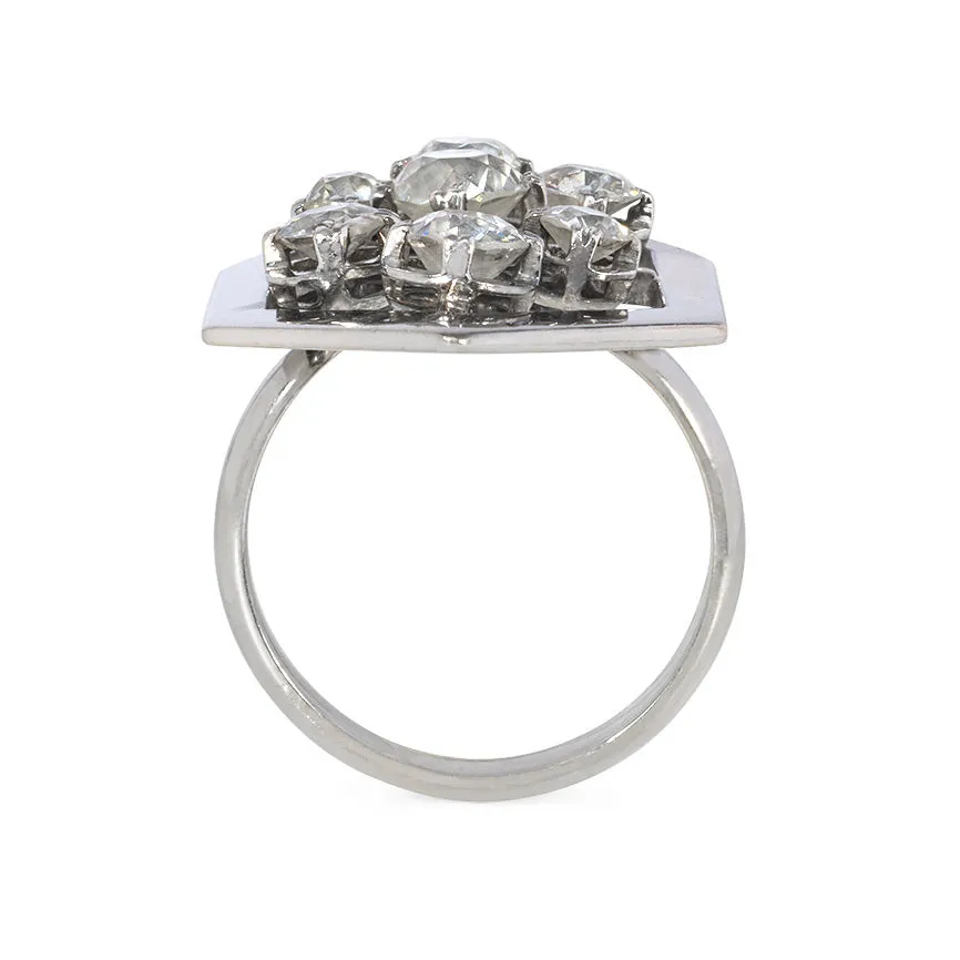 Art Moderne style diamond hexagonal ring