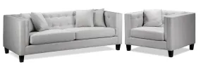 Astin Sofa and Chair and a Half Set - Grey