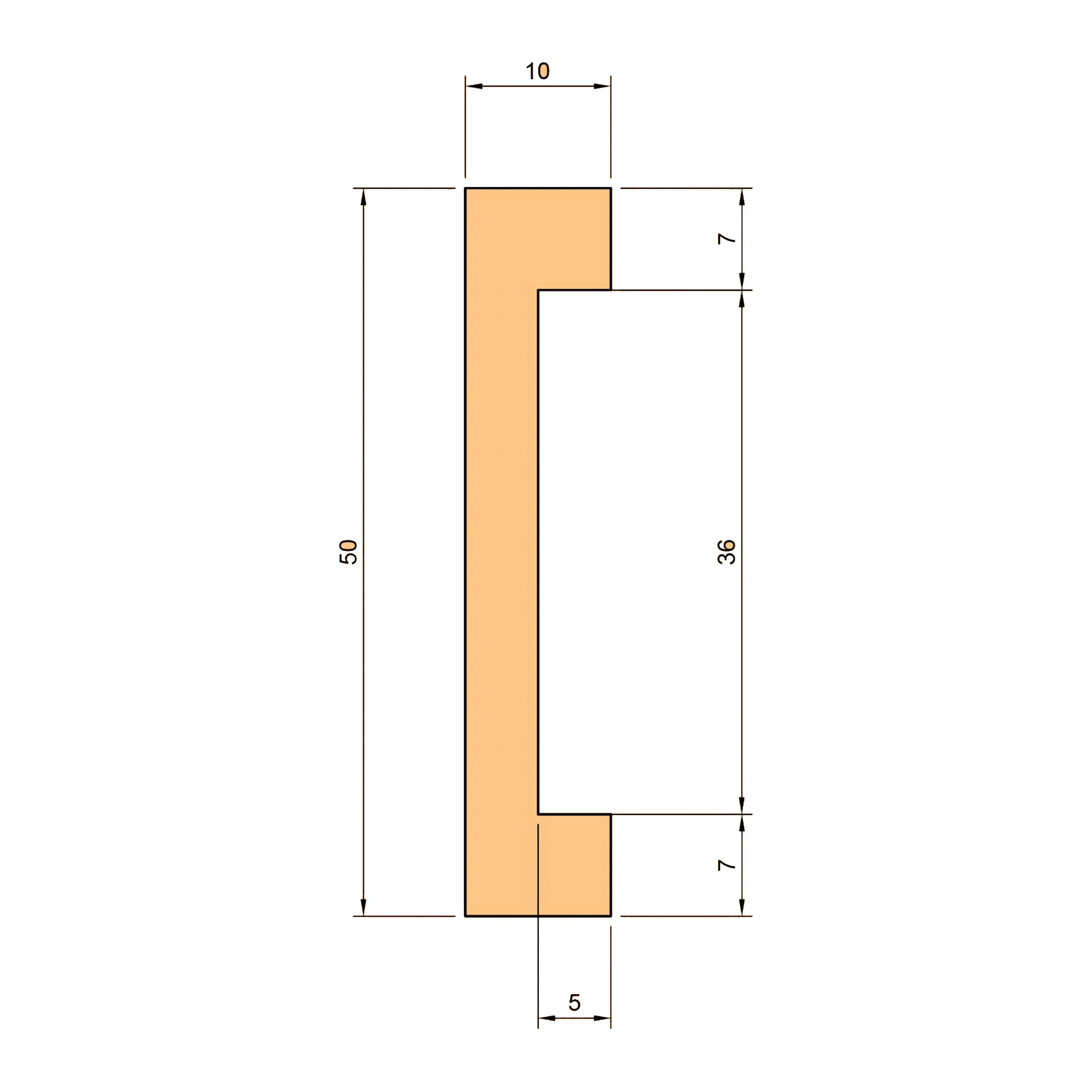 Battiscopa SQUADRATO BIANCO PASSACAVO 50x10x2000mm in POLIMERI - Polistrutturato