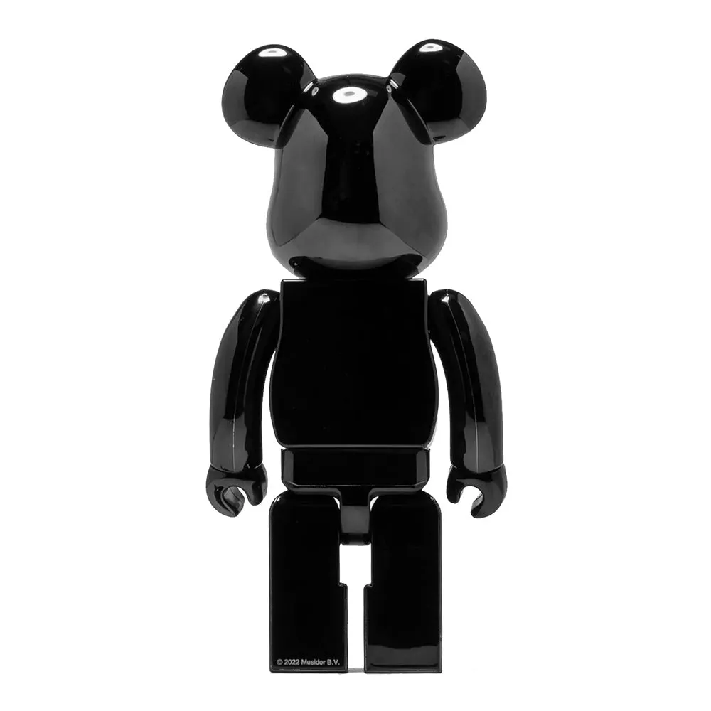 BEARBRICK 1000% THE ROLLING STONES LOGO BLACK CHROME