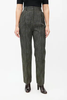 Black & Multicolour Valli Plaid Trouser