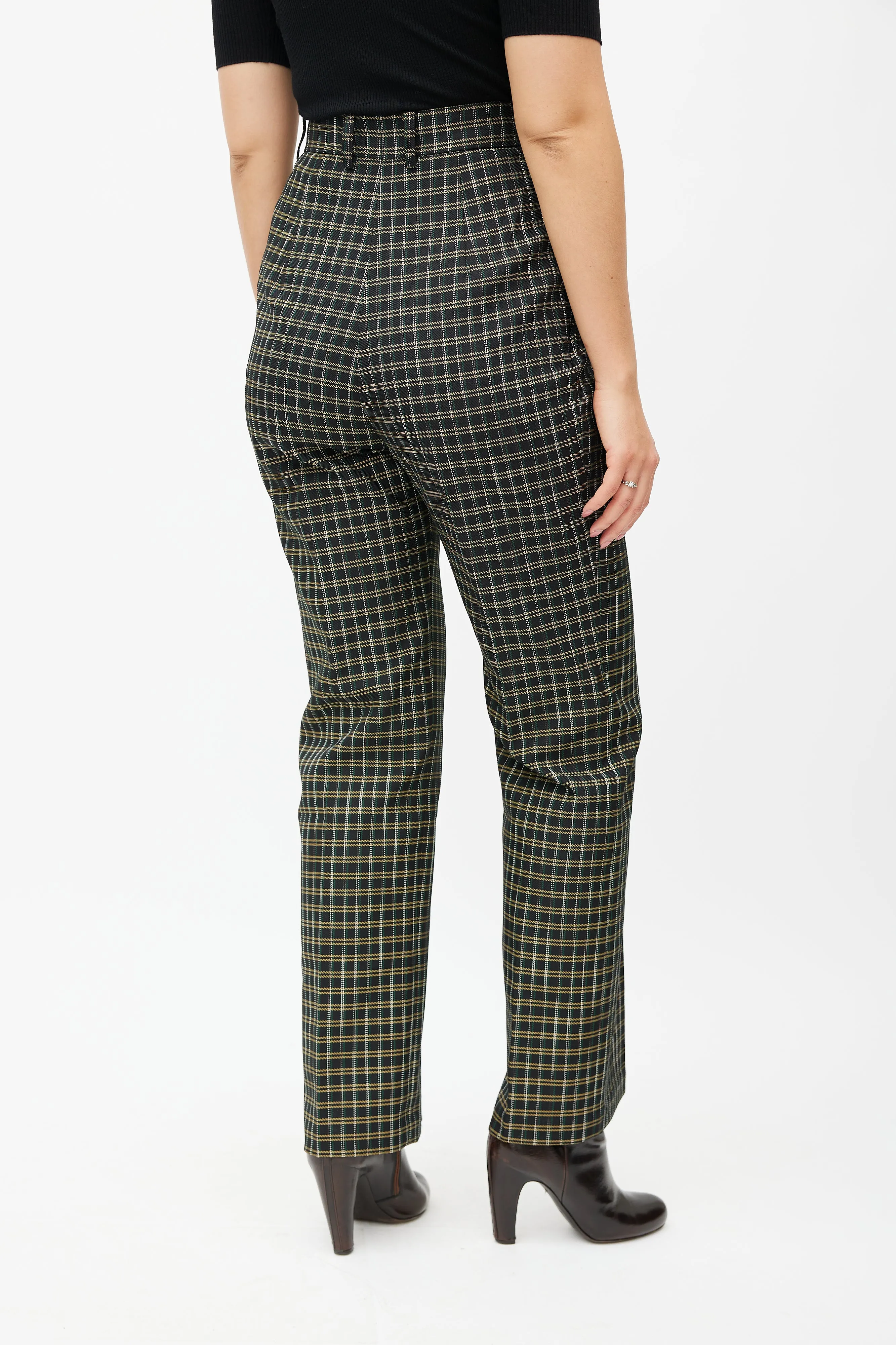 Black & Multicolour Valli Plaid Trouser