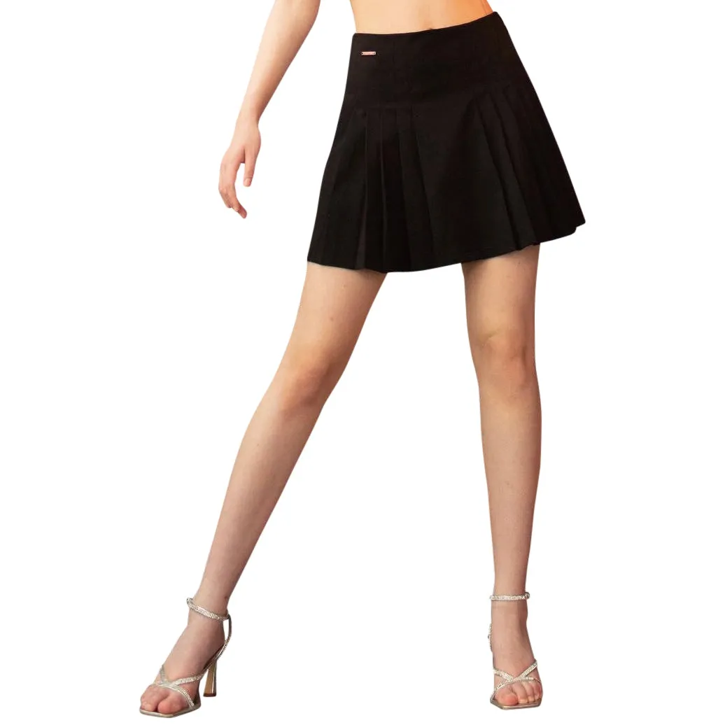 Black Mini Skirts - Pleated - Premium Jersey