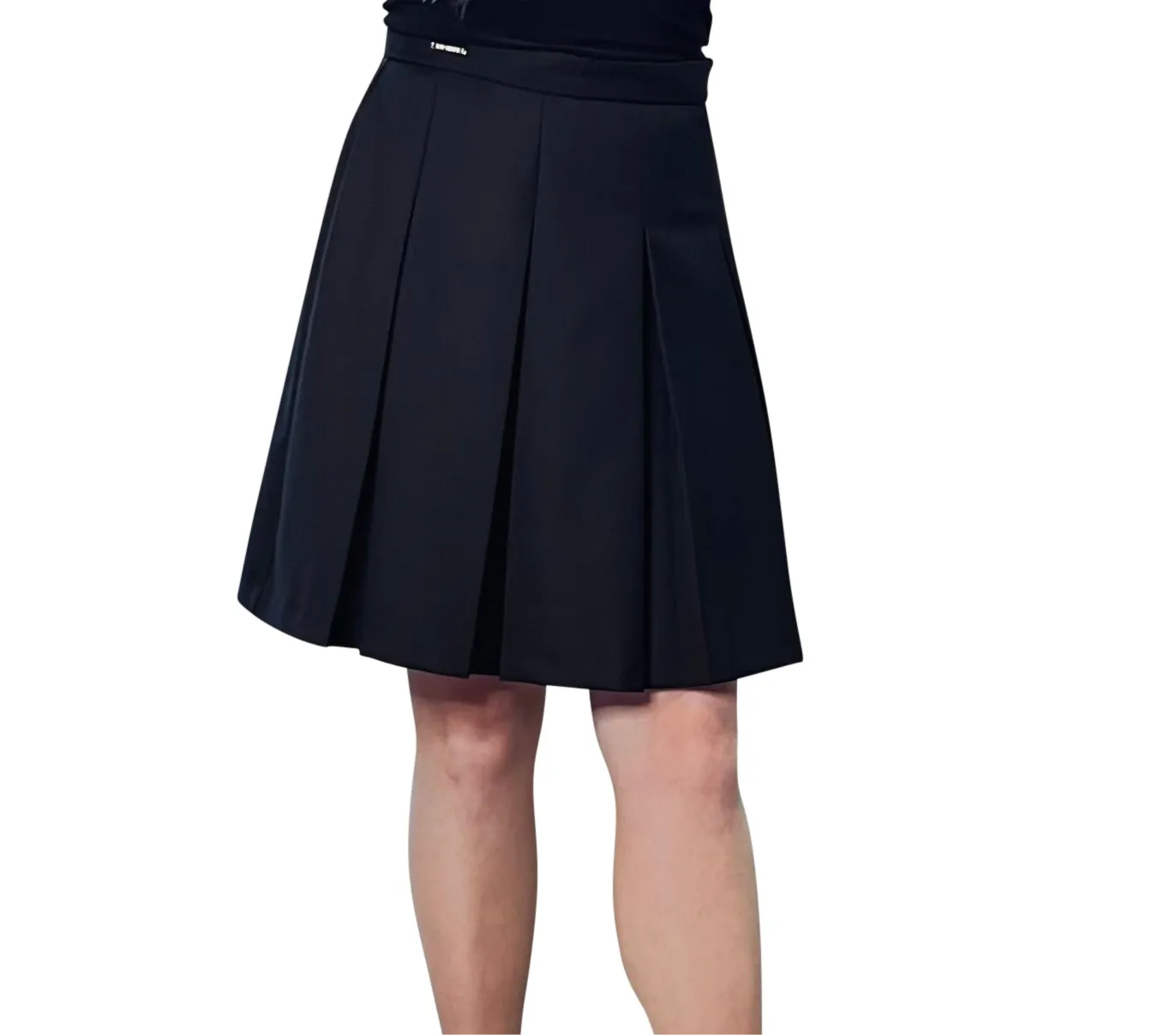 Black Pleated Twill Skirt - Premium Jersey