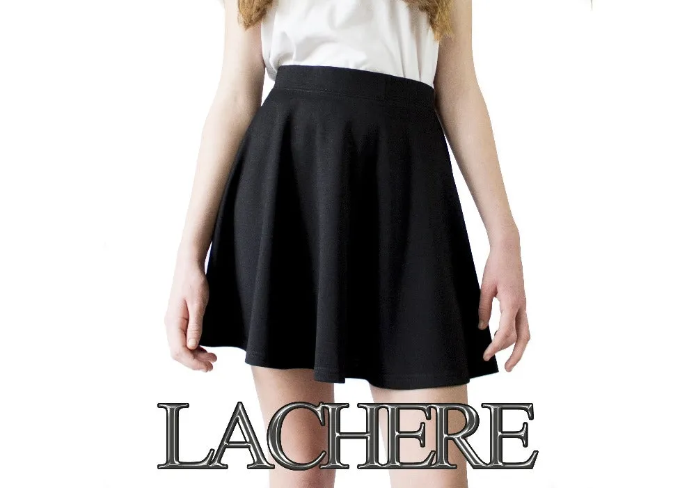 Black Skater Skirt - Mini - Premium Jersey