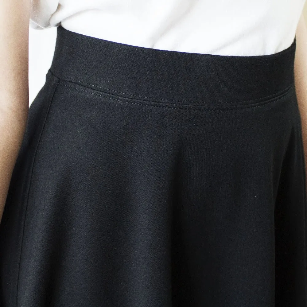 Black Skater Skirt - Mini - Premium Jersey