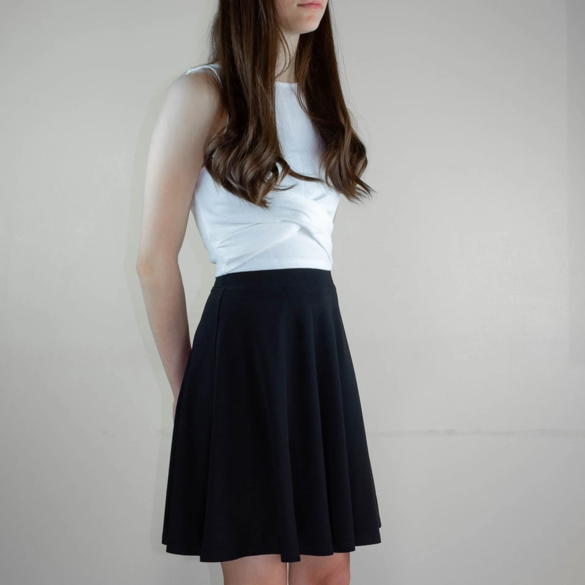 Black Skater Skirt - Premium Jersey