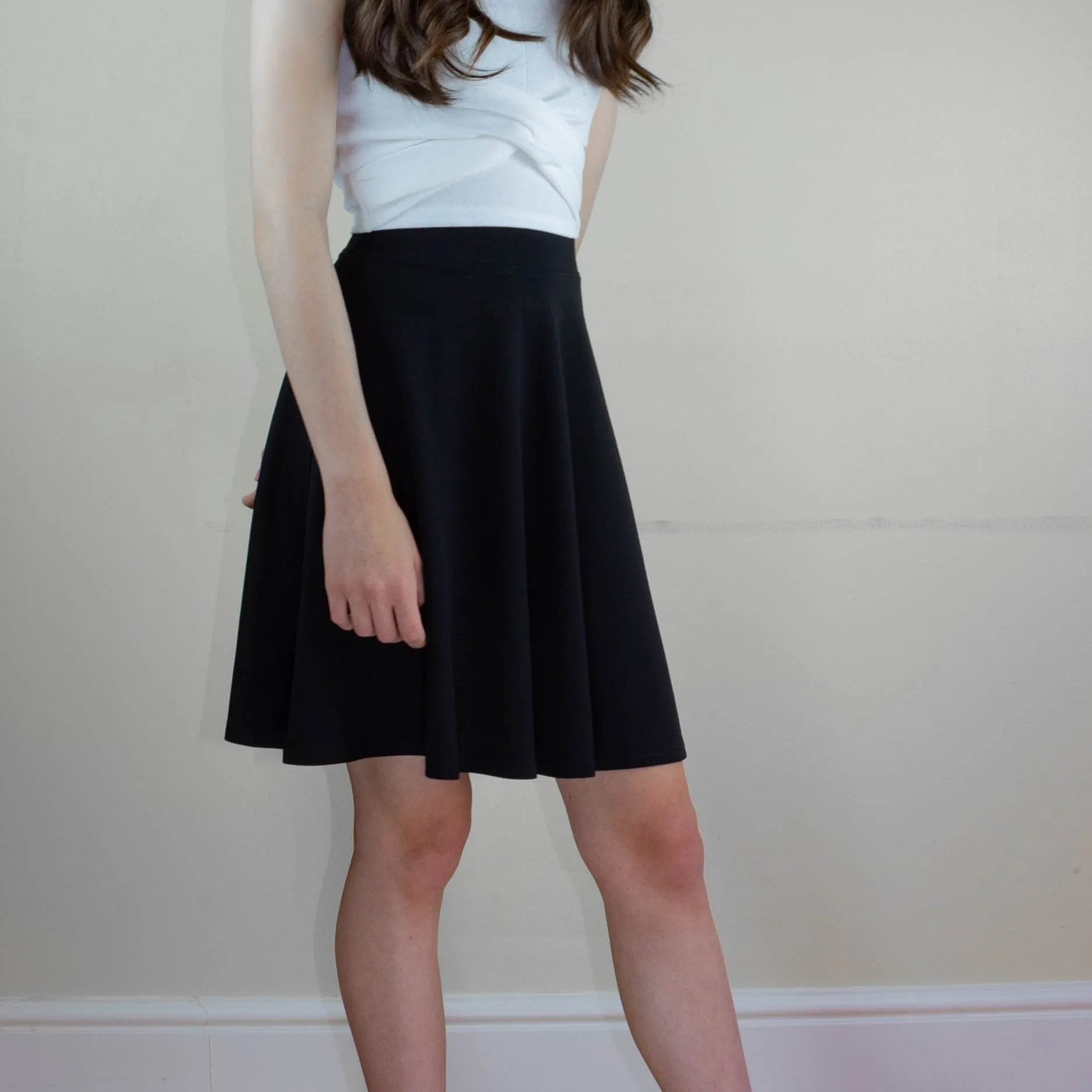 Black Skater Skirt - Premium Jersey