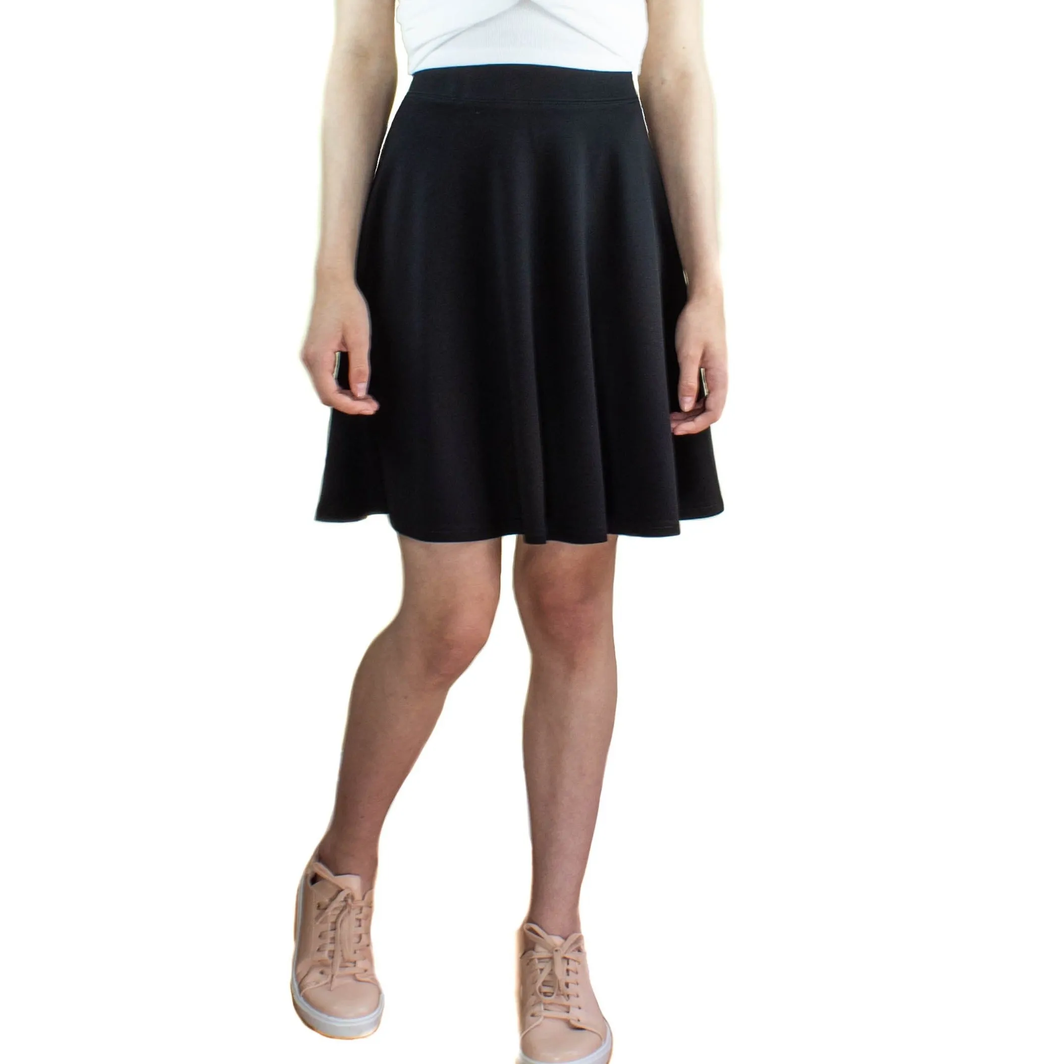 Black Skater Skirt - Premium Jersey