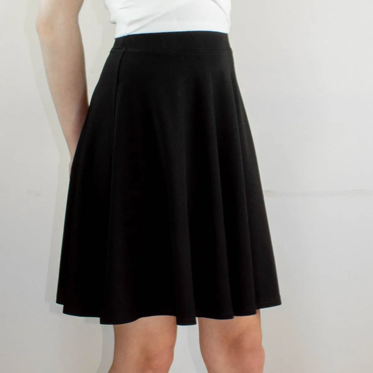 Black Skater Skirt - Premium Jersey