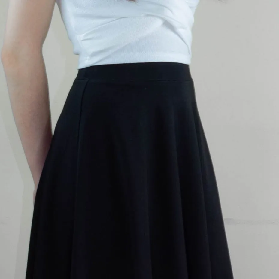 Black Skater Skirt - Premium Jersey