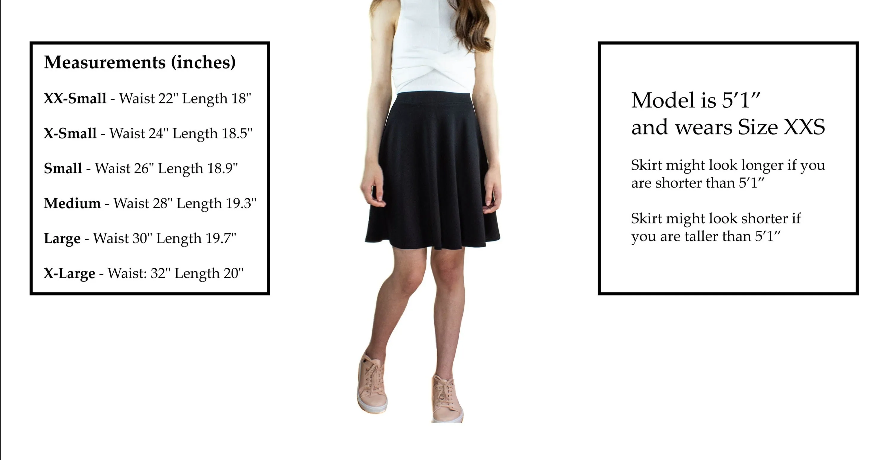 Black Skater Skirt - Premium Jersey