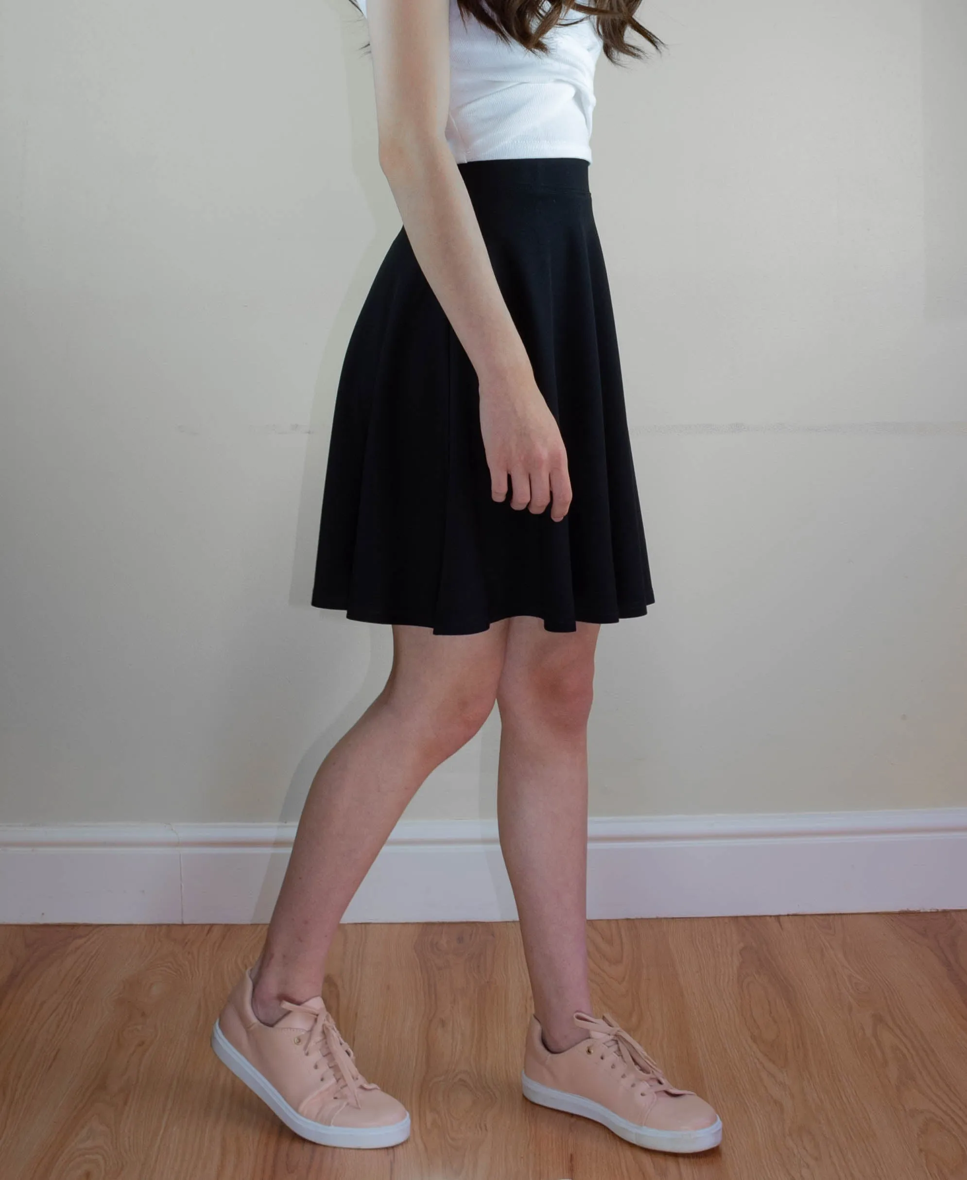 Black Skater Skirt - Premium Jersey