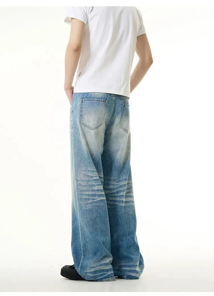 Blue Relaxed Fit Straight Jeans