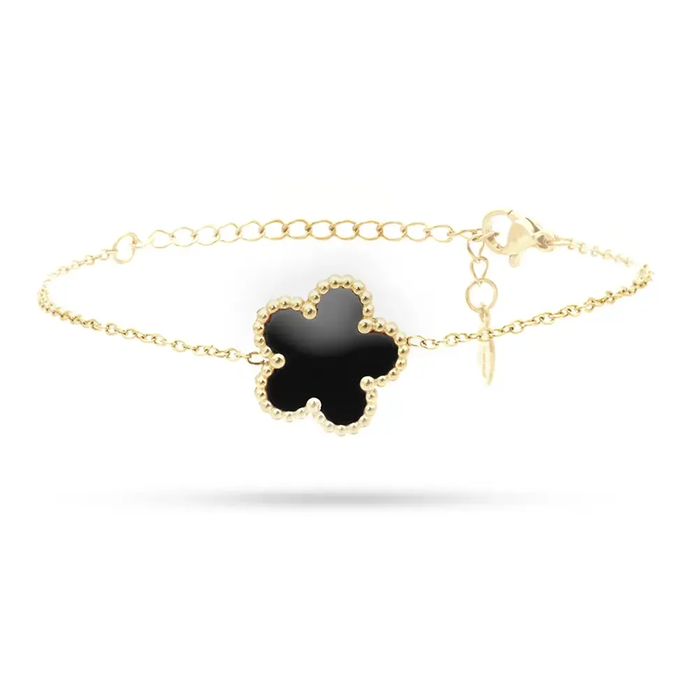 Bracciale Gold con Fiore Nero