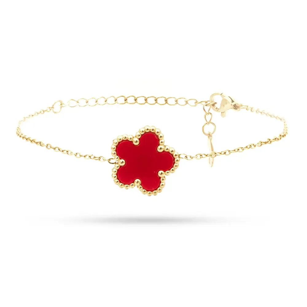 Bracciale Gold con Fiore Rosso