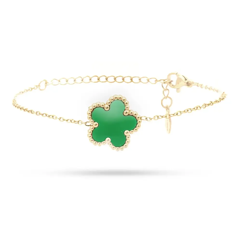 Bracciale Gold con Fiore Verde