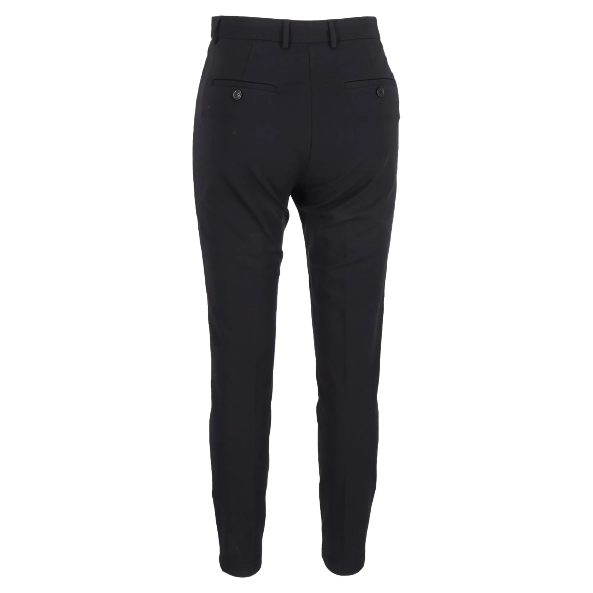 Burberry High-Rise Slim-Fit Trousers in Black Wool