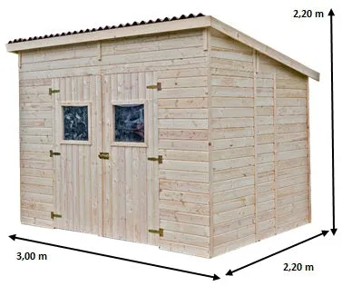 Casetta Di Legno A Pannelli Con Pavimento Tetto Mono-pendenza Spessore 16mm 280x200cm