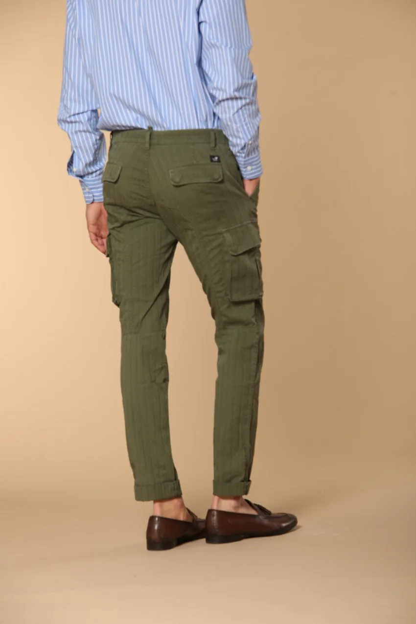 Chile pantalone cargo uomo in cotone resca 3D extra slim