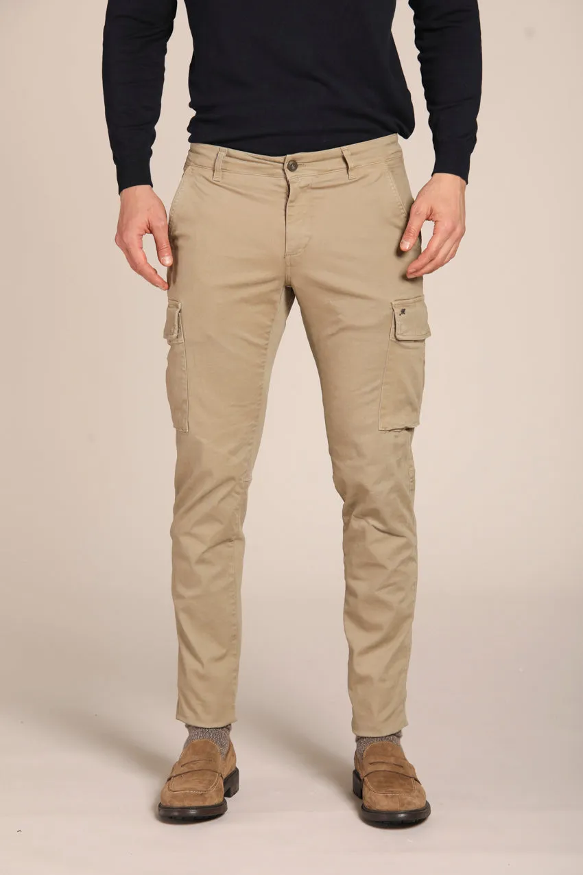 Chile pantalone cargo uomo in gabardina extra slim fit ①