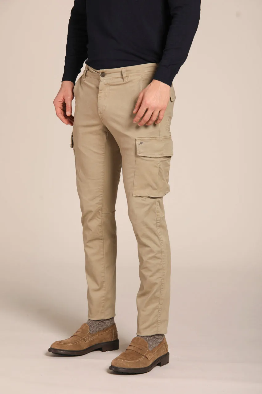 Chile pantalone cargo uomo in gabardina extra slim fit ①