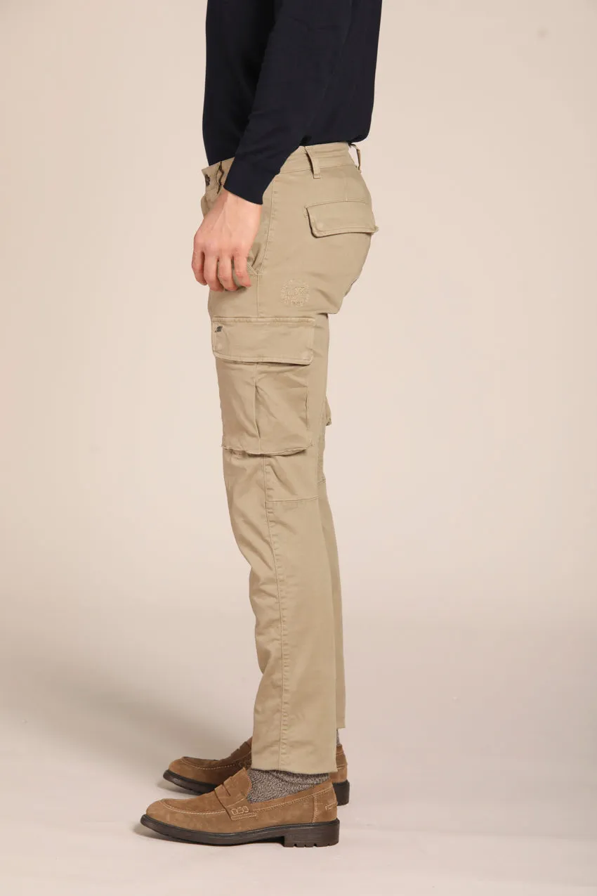 Chile pantalone cargo uomo in gabardina extra slim fit ①