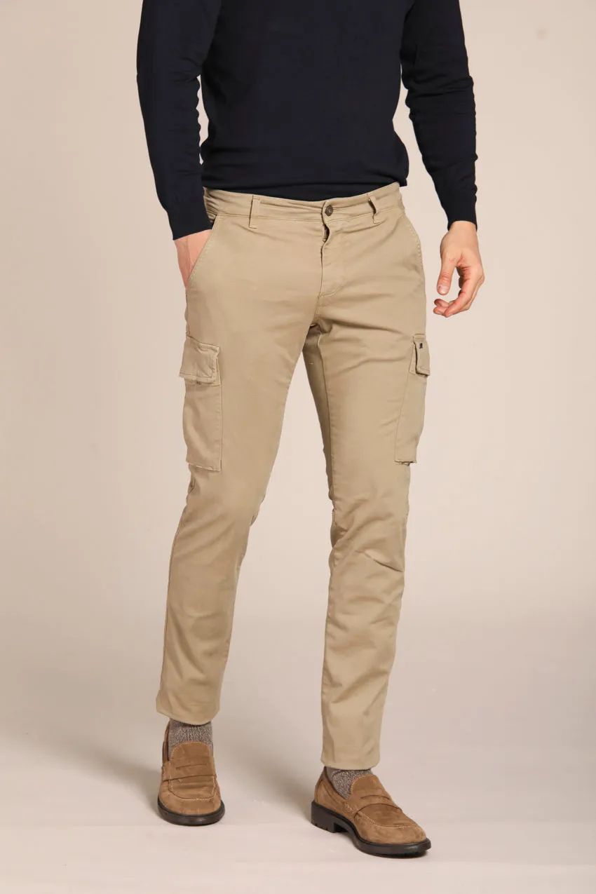 Chile pantalone cargo uomo in gabardina extra slim fit ①