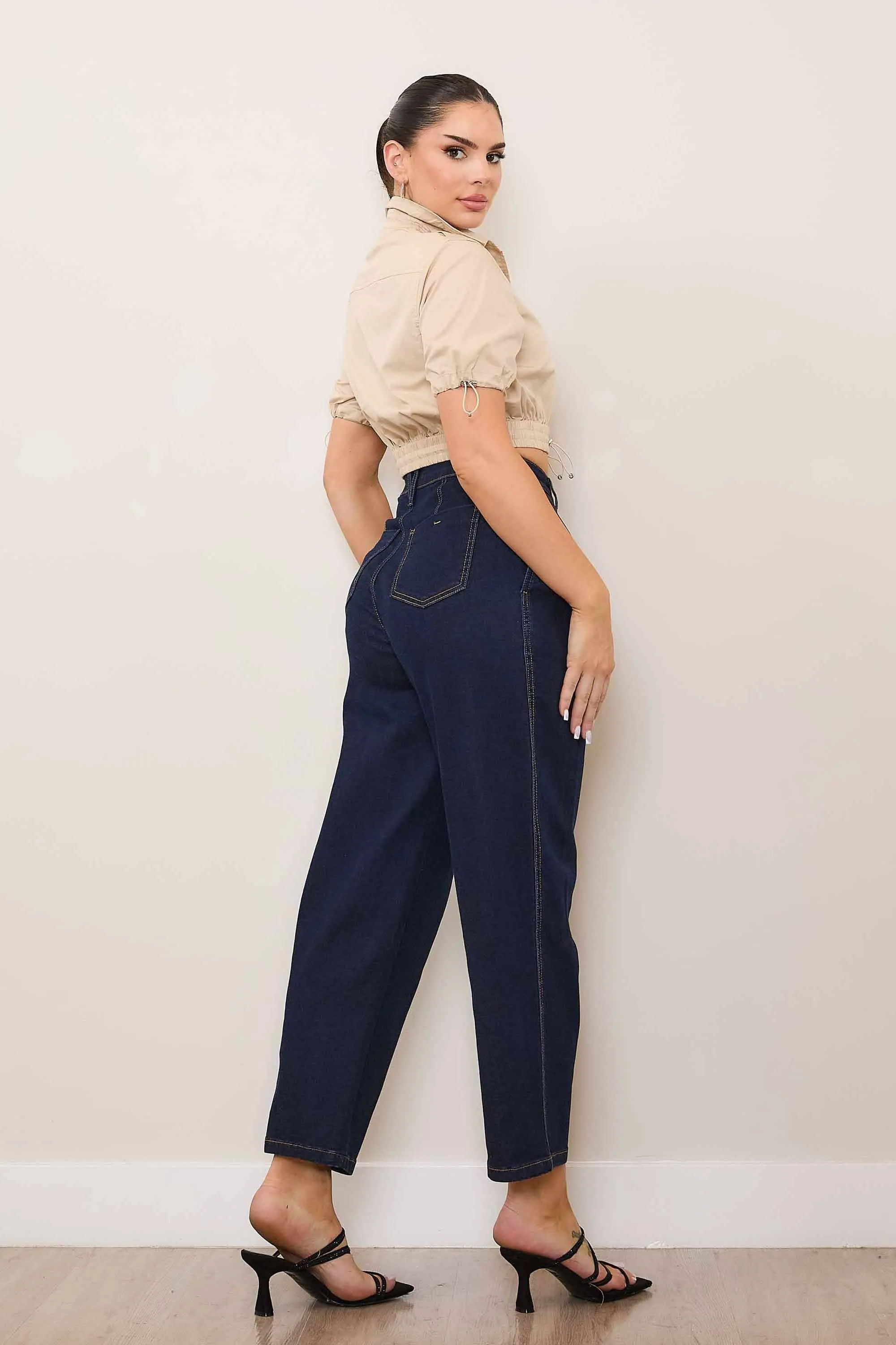 Cropped Barrel Leg Jeans