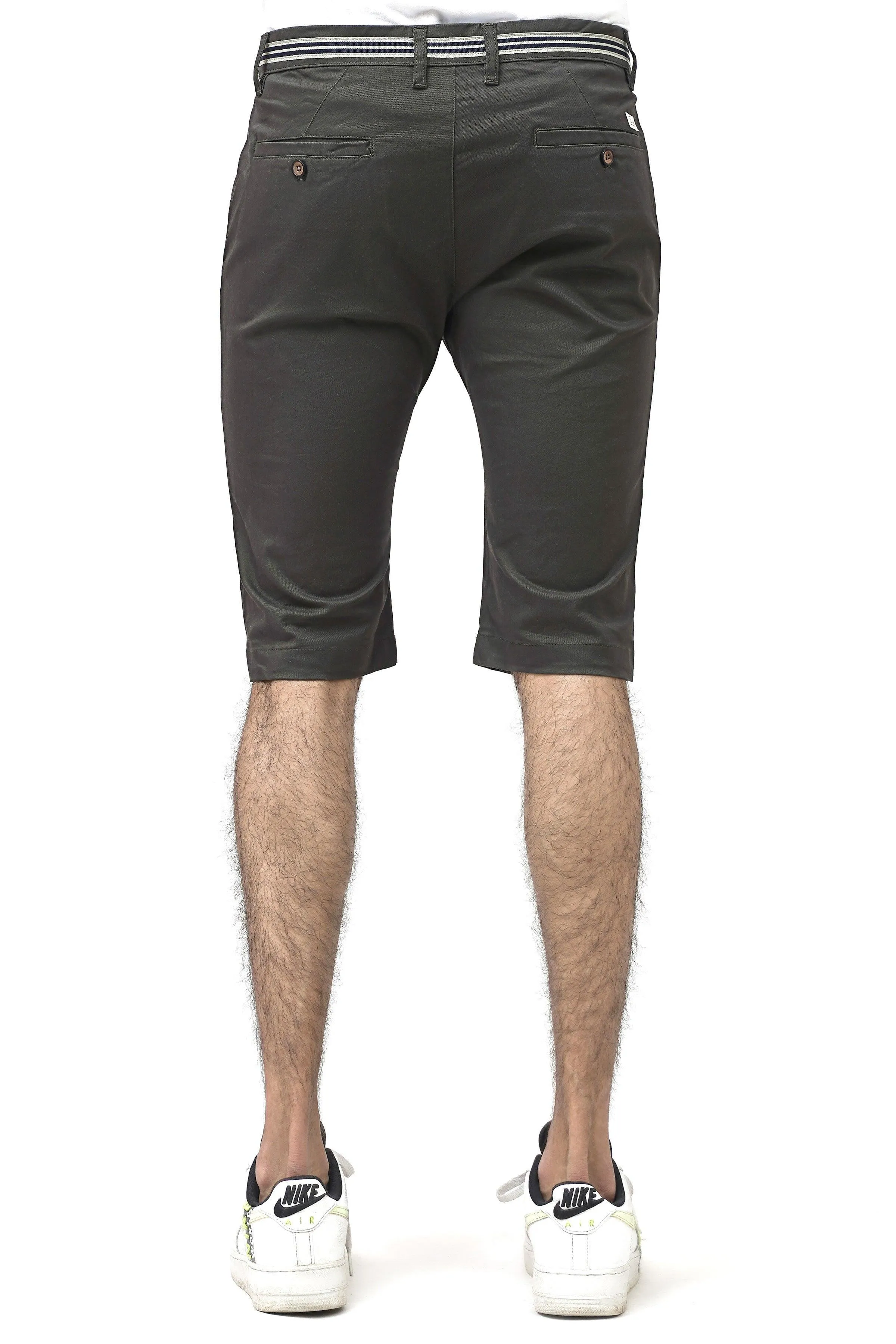 CROSS POCKET CHINO DARK OLIVE SHORTS