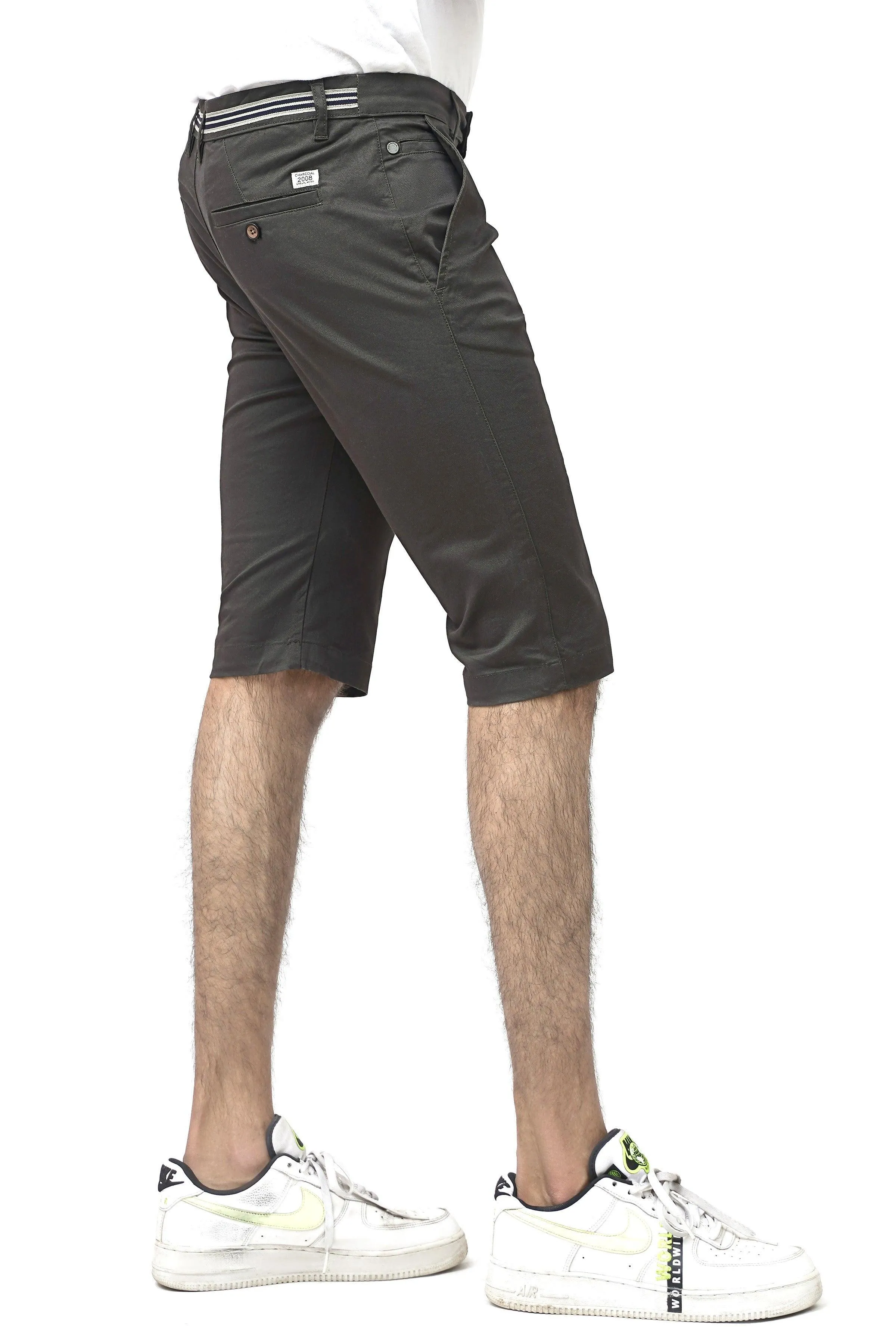 CROSS POCKET CHINO DARK OLIVE SHORTS