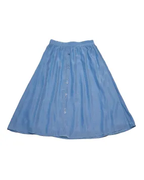 Denim Shinny Skater Woven Skirts