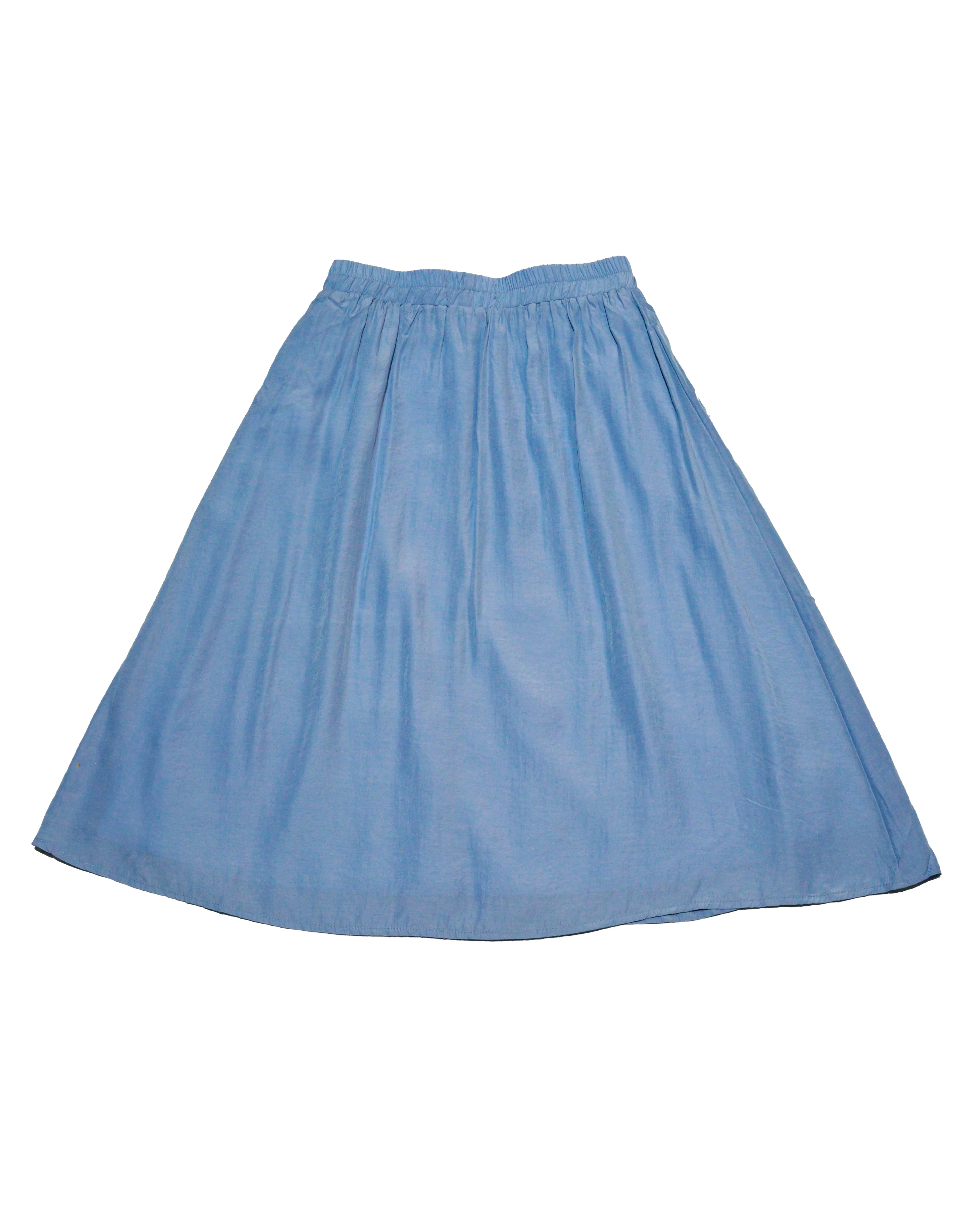 Denim Shinny Skater Woven Skirts