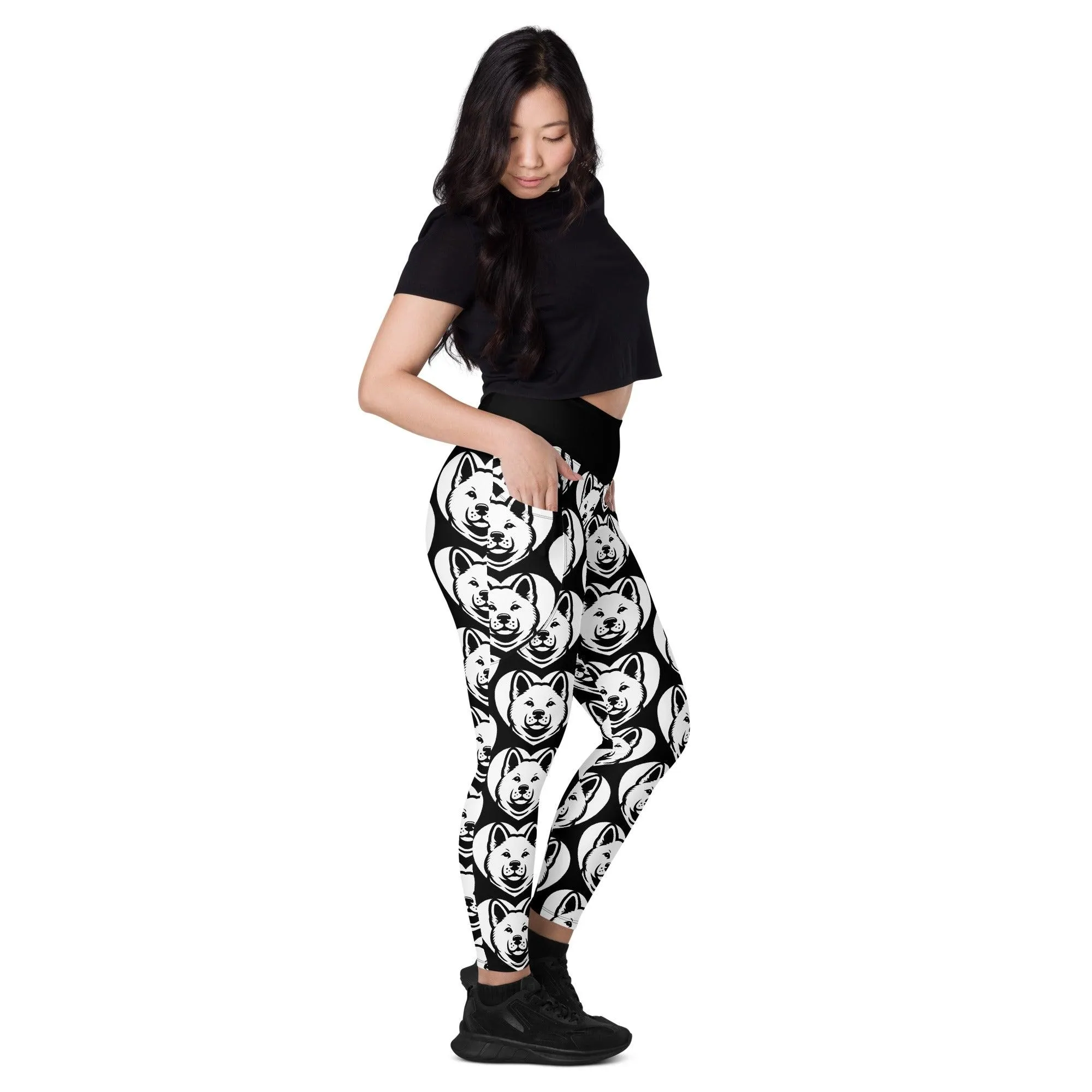 DOG BREED LEGGINGS with pockets - AKITA - HERTTAHOUND