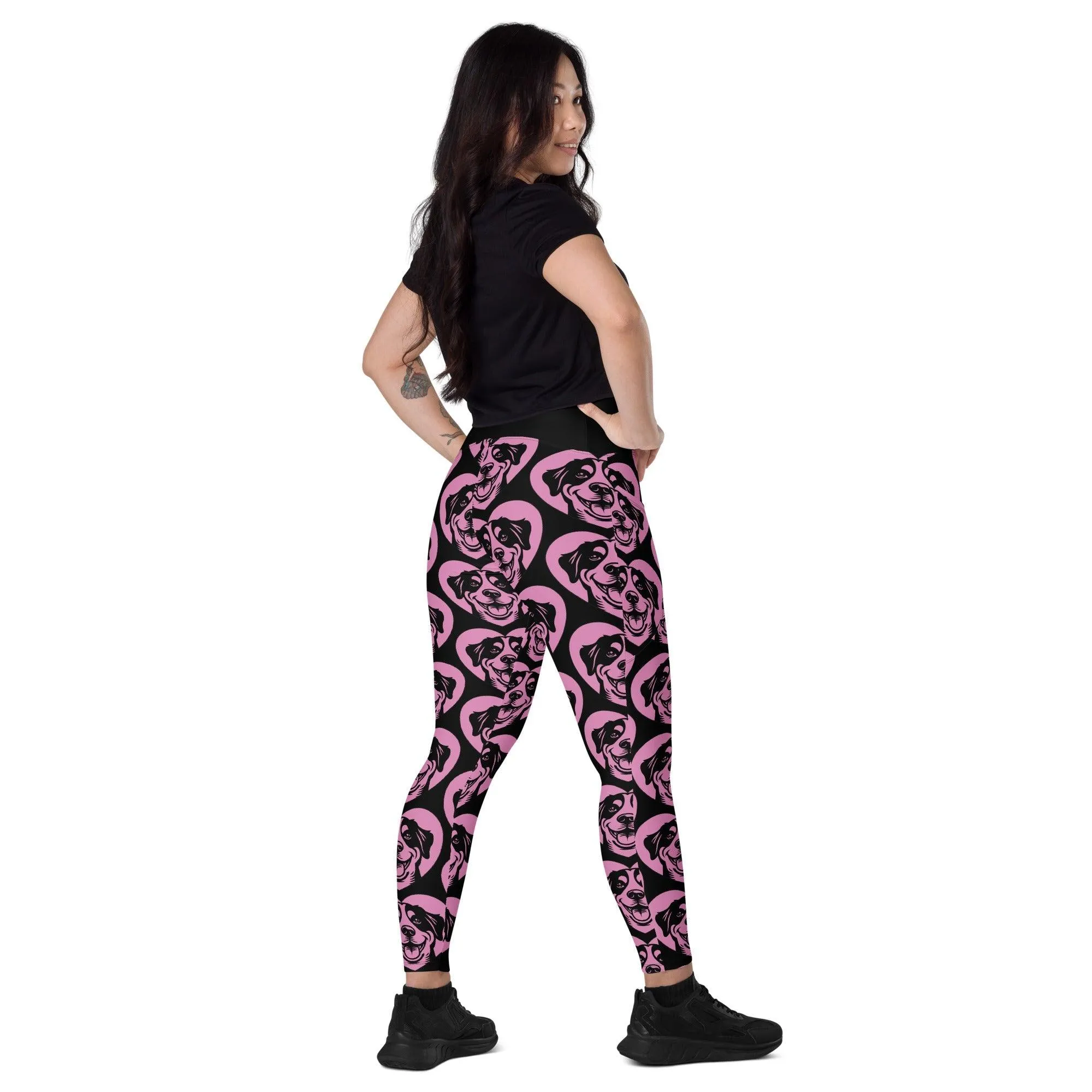 DOG BREED LEGGINGS with pockets - APPENZELLER SENNENHUND - HERTTAHOUND - pink