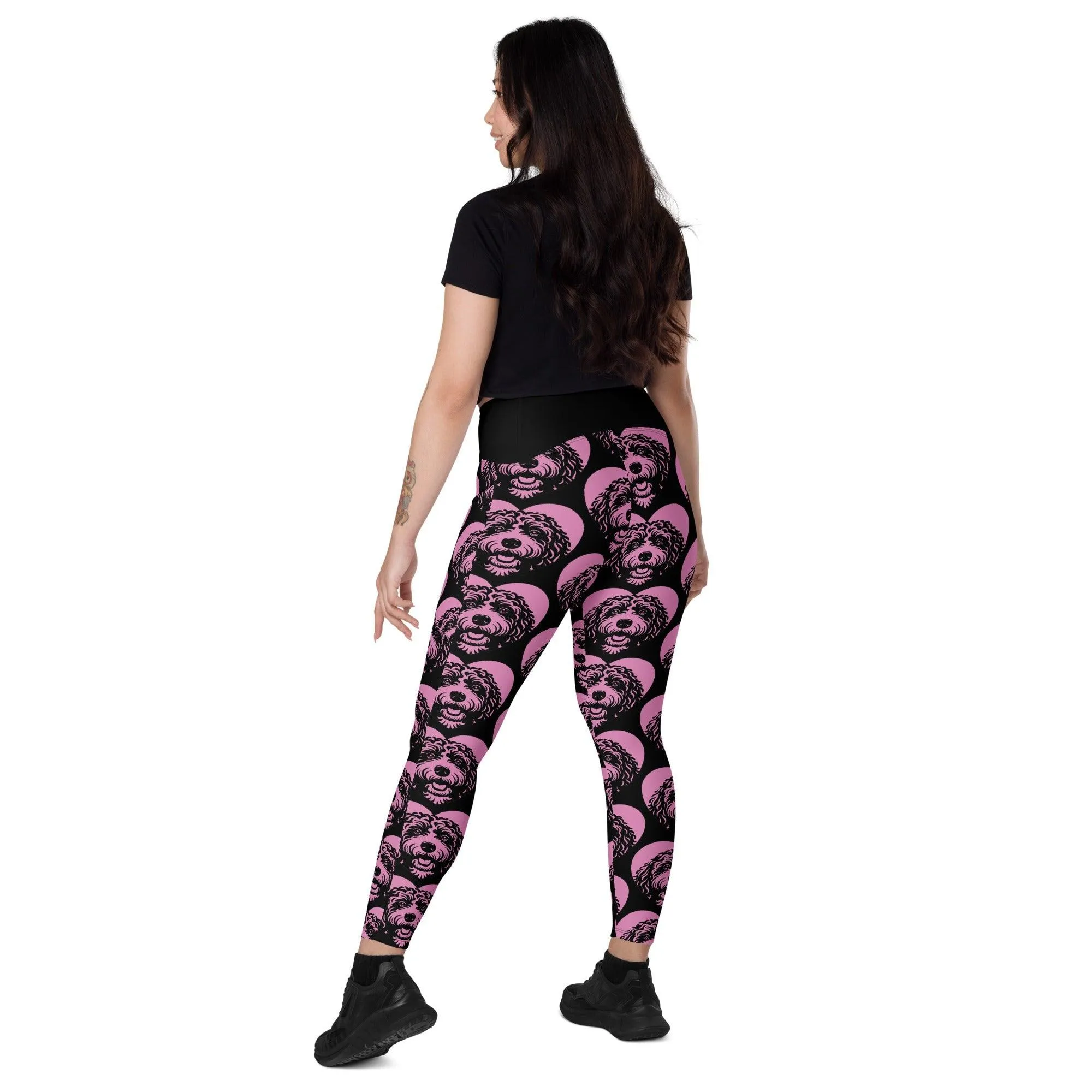 DOG BREED LEGGINGS with pockets - BARBET - HERTTAHOUND - pink