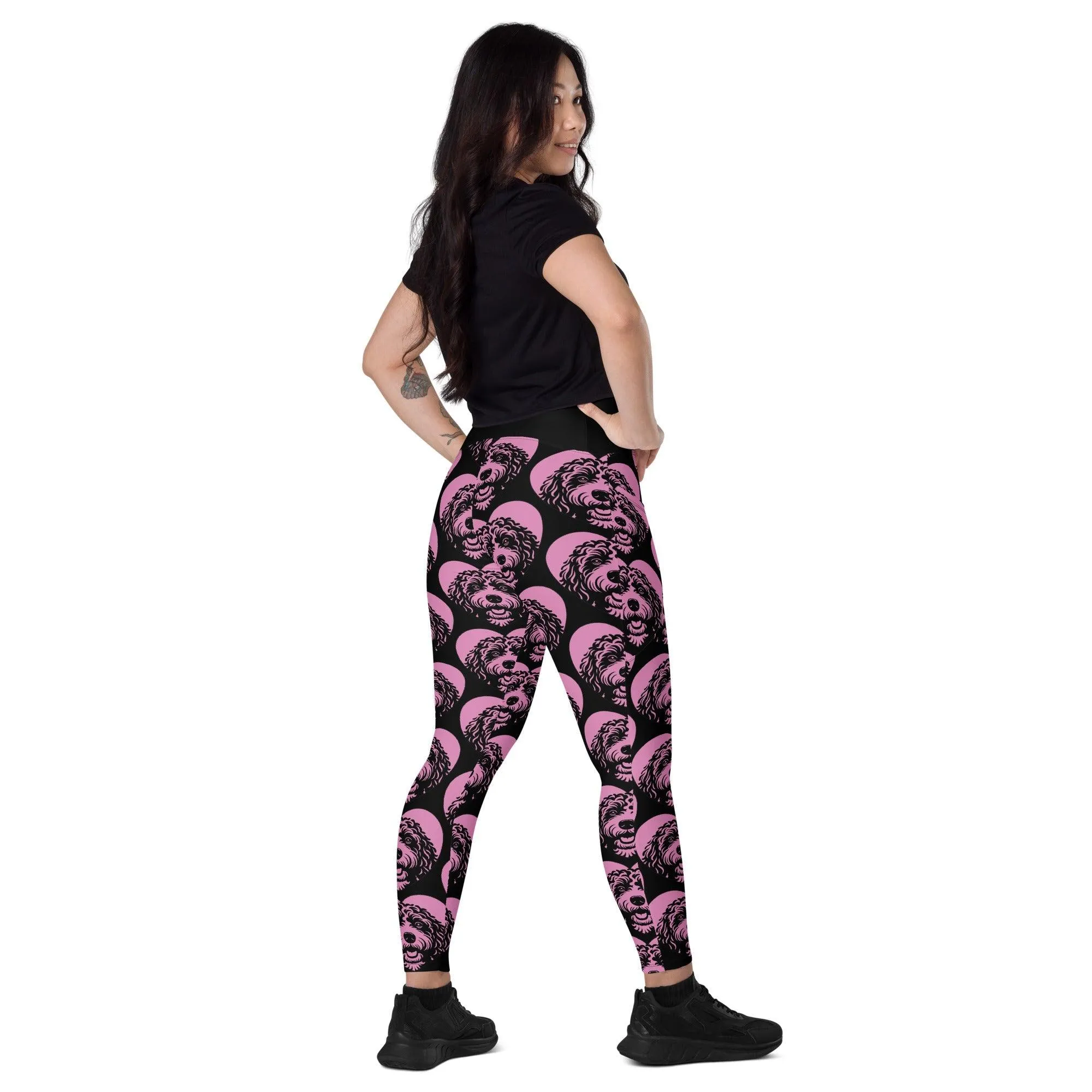 DOG BREED LEGGINGS with pockets - BARBET - HERTTAHOUND - pink