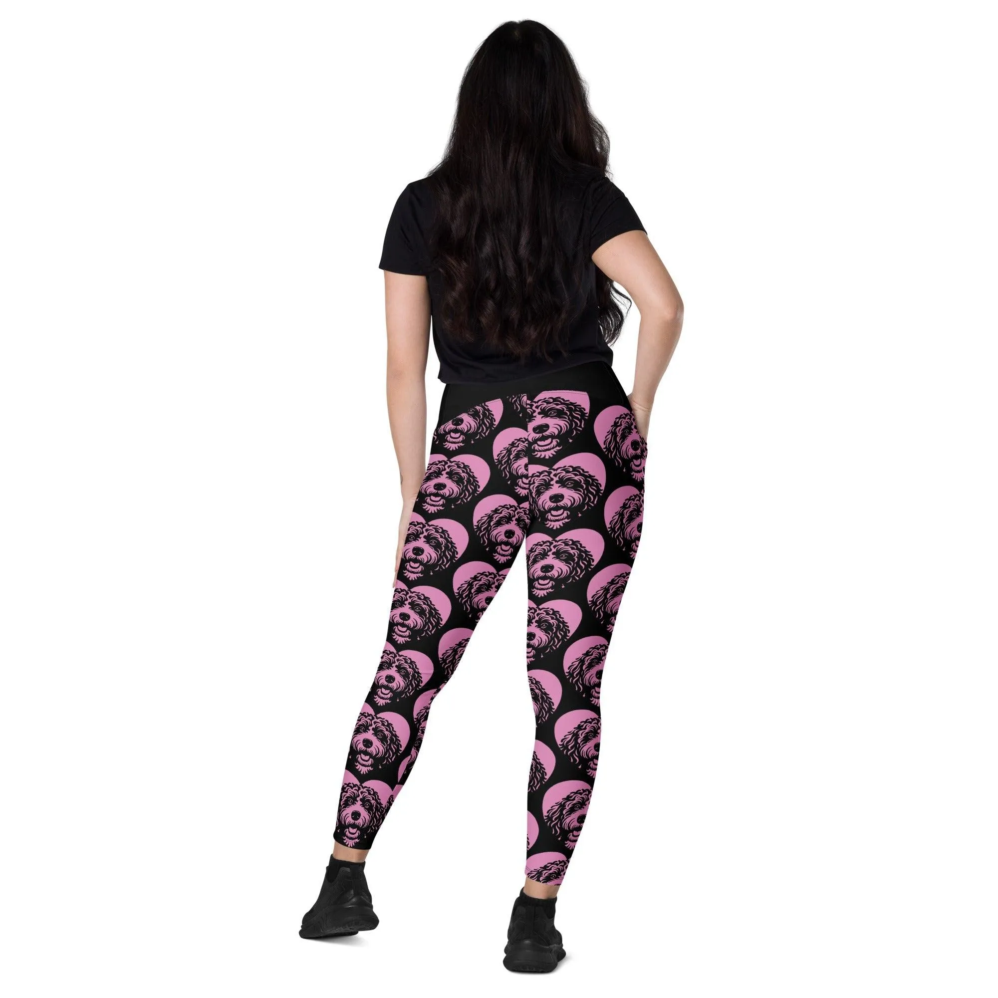 DOG BREED LEGGINGS with pockets - BARBET - HERTTAHOUND - pink