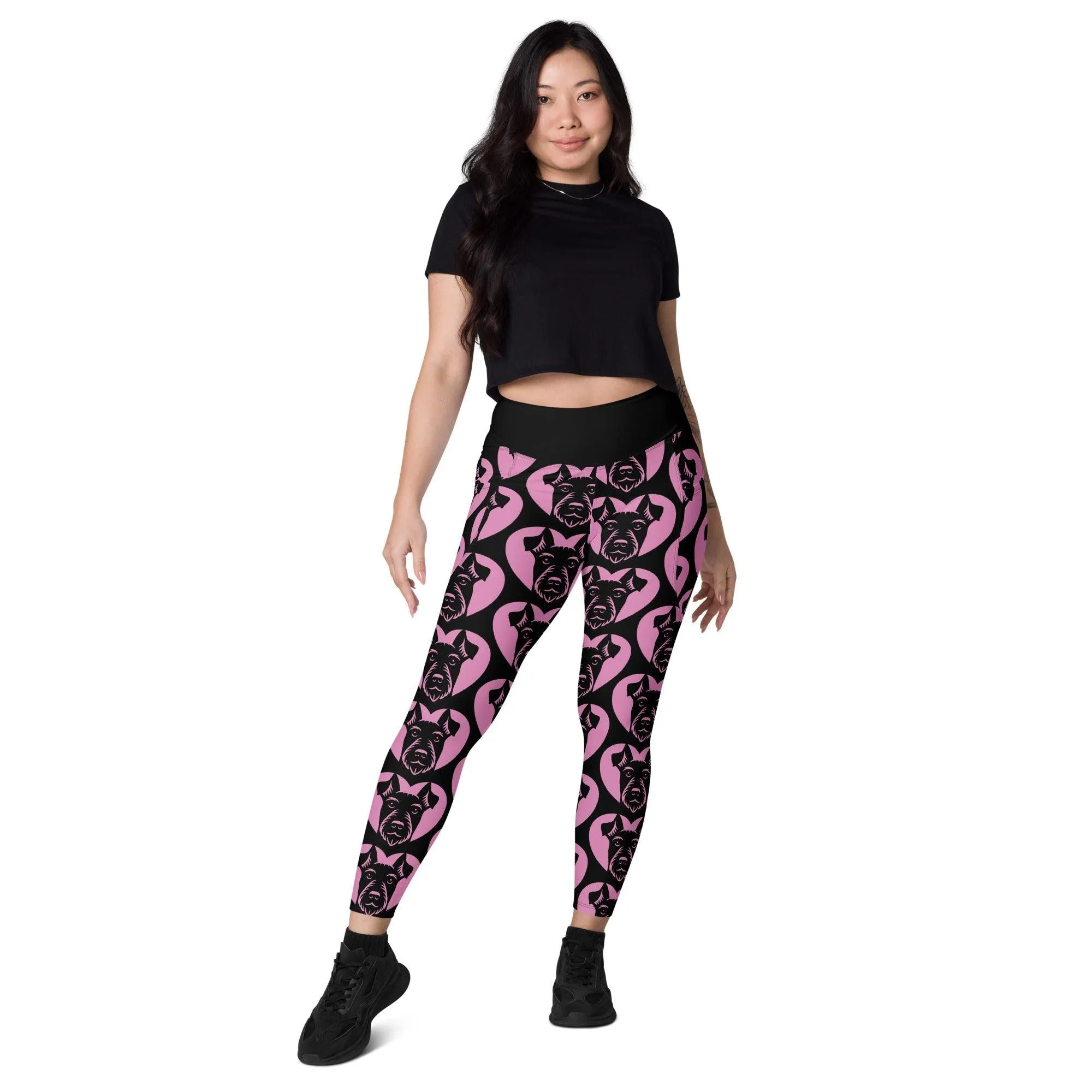 DOG BREED LEGGINGS with pockets - JAGD TERRIER - HERTTAHOUND - pink