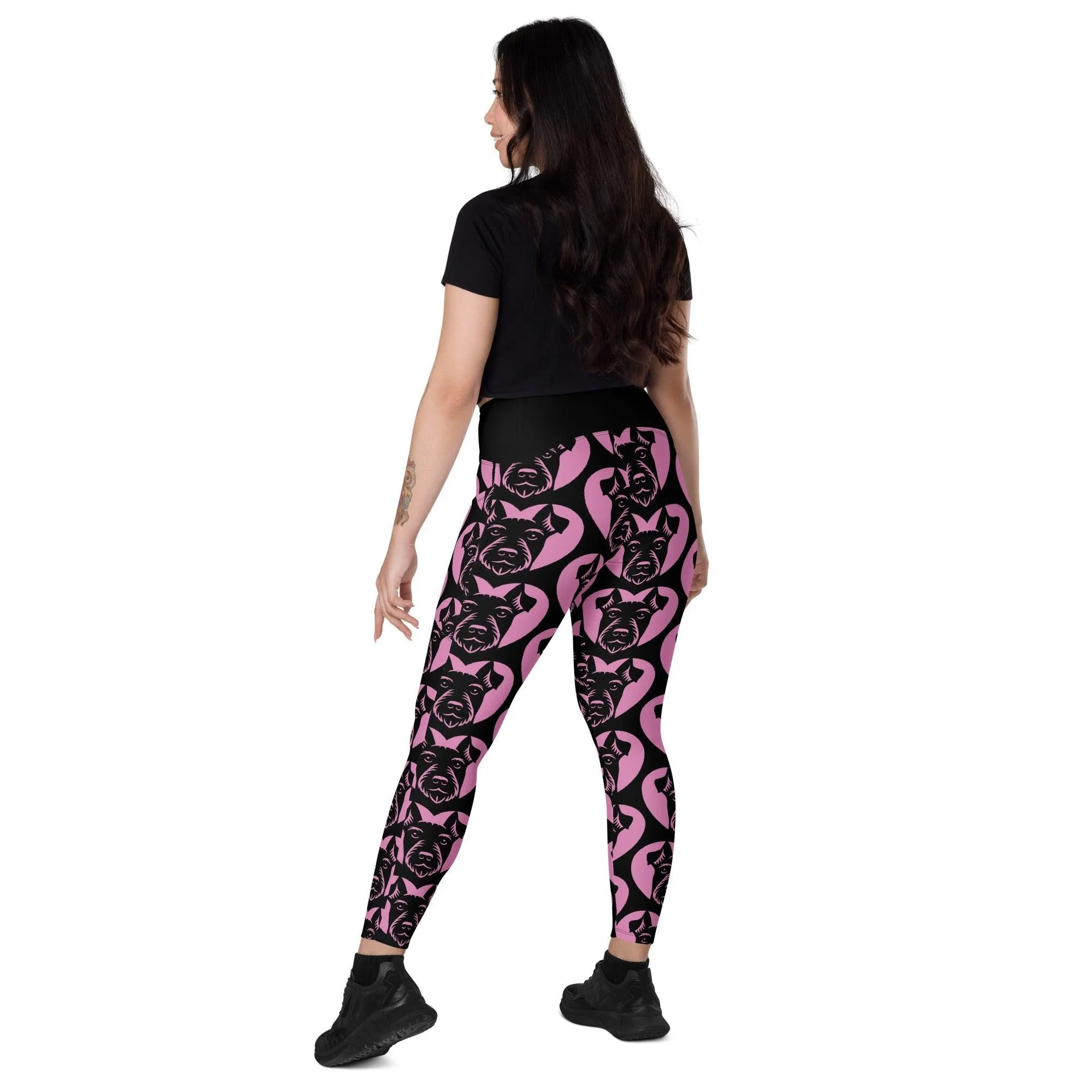 DOG BREED LEGGINGS with pockets - JAGD TERRIER - HERTTAHOUND - pink