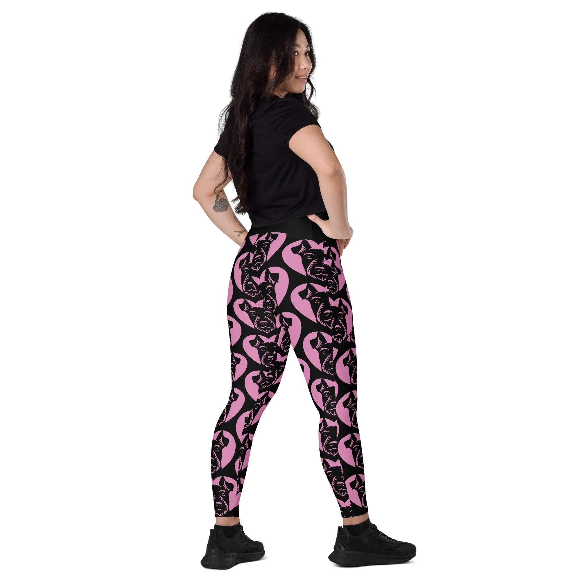 DOG BREED LEGGINGS with pockets - JAGD TERRIER - HERTTAHOUND - pink